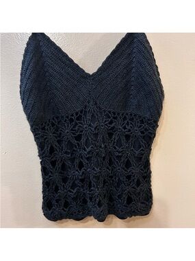 Star City Black Crochet Knit Camisole